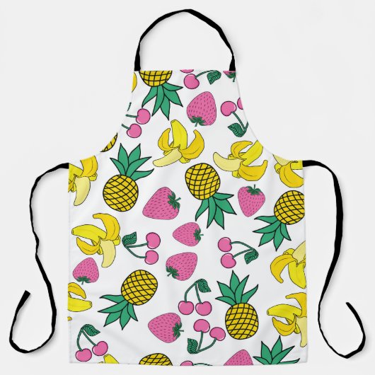 Obstfiesta: Bananen, Ananas, Erdbeeren Schürze (Vorderseite)