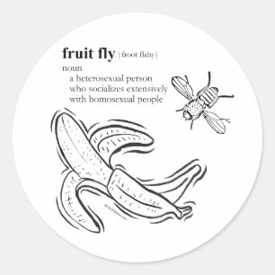 OBSTFLIEGE RUNDER AUFKLEBER