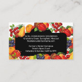 Obstgarten Bauernmarkt Saison Obst Business Car Visitenkarte (Rückseite)