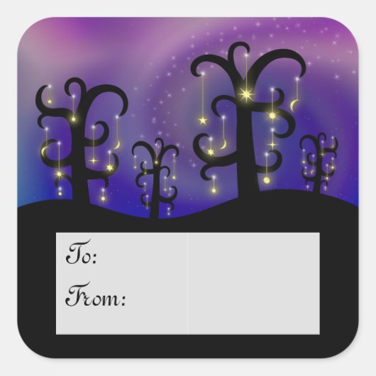 Obstgarten der Sterne - Geschenkstempel Quadratischer Aufkleber (Vorderseite)