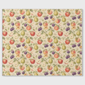 Obstgarten Frucht Aquarell Muster Geschenk Geschenkpapier (Flach)