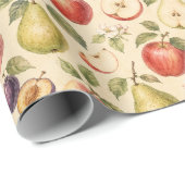 Obstgarten Frucht Aquarell Muster Geschenk Geschenkpapier (Rolleneckpunkt)