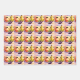 Obstgarten Geschenkverpackung | Äpfel- und Birnen- Geschenkpapier Set