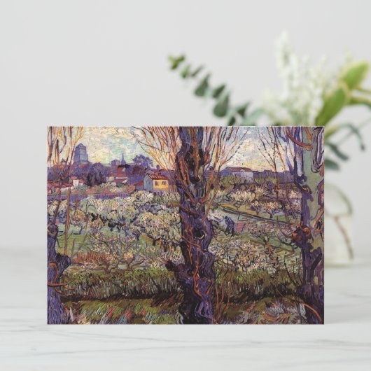Obstgarten in Blossom, Arles von Vincent van Gogh Einladung (Stehend Vorderseite)