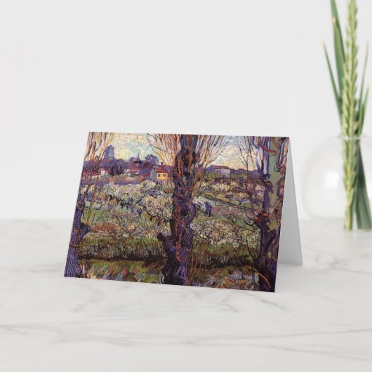 Obstgarten in Blossom, Arles von Vincent van Gogh Karte (Vorderseite)