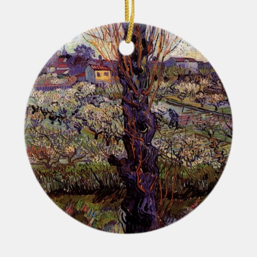 Obstgarten in Blossom, Arles von Vincent van Gogh Keramik Ornament (Vorne)