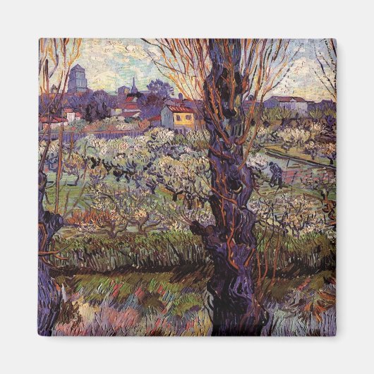 Obstgarten in Blossom, Arles von Vincent van Gogh Magnet (Vorne)