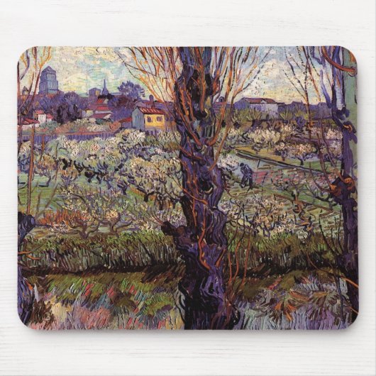 Obstgarten in Blossom, Arles von Vincent van Gogh Mousepad (Vorne)