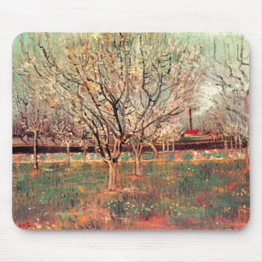 Obstgarten in Blossom, Pflaumen von Vincent van Go Mousepad (Vorne)
