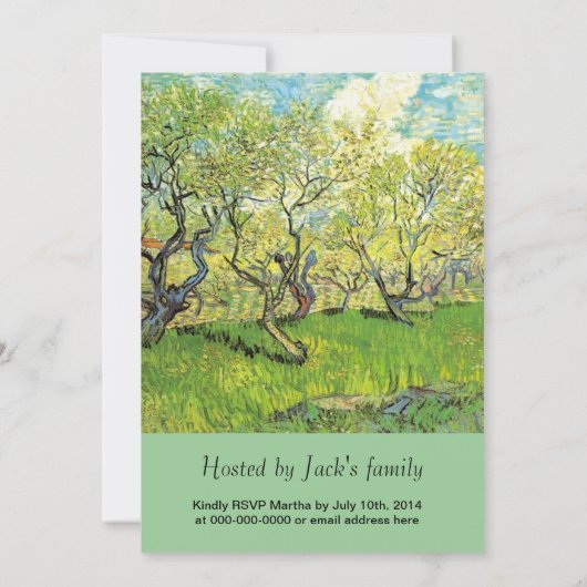 Obstgarten in Blossom, Van Gogh, Abschluss Einladung (Rückseite)