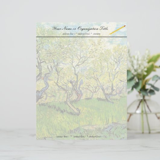 Obstgarten in Blossom, Vincent van Gogh. Briefkopf (Stehend Vorderseite)