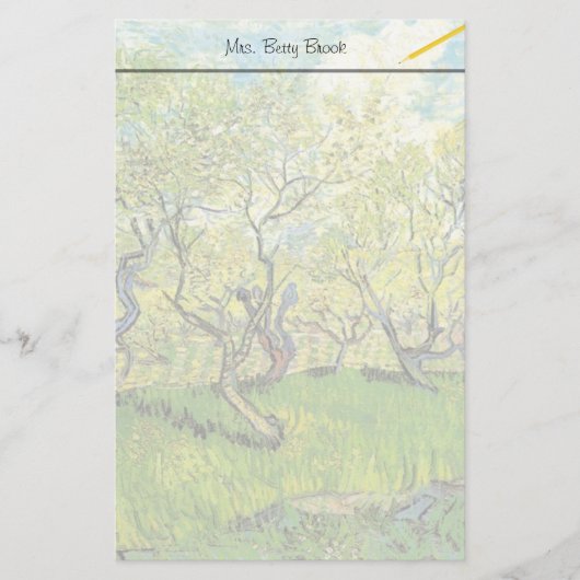 Obstgarten in Blossom von Vincent van Gogh. Briefpapier (Vorderseite)