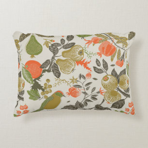 Obstgarten mit Vogel. nahtloses Muster Dekokissen