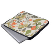 Obstgarten mit Vogel. nahtloses Muster Laptopschutzhülle (Vorne Knopf)