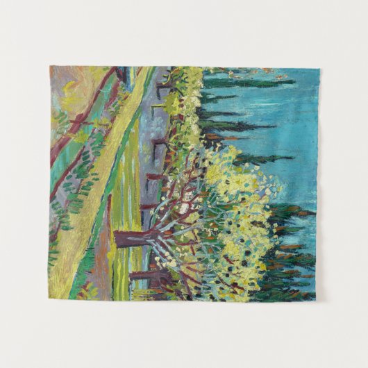 Obstgarten, von Zypressen begrenzt, 1888 von van G Wandteppich (Vorderseite (Horizontal))