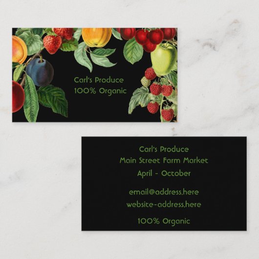 Obstgrenze Visitenkarte (Vorne/Hinten)