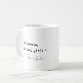Obstiniertes Headstrong Girl Jane Austen Kaffeetasse (Vorderseite Links)