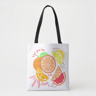 ObstInspiriert Live-Leben mit Zest Zitrus Thema Tasche
