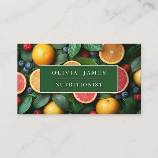 Obstkarte für Bauer Koch Ernährungswissenschaftler Visitenkarte (Vorderseite)