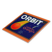 Obstkastenmarke Orbit Orange der 1920er Jahre Fliese (Seite)