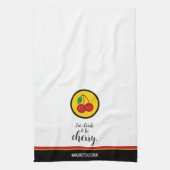 Obstkirschen Rot Gelb Einfache Sonne Geschirrtuch (Vertikal)