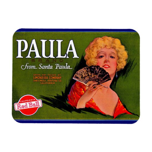 Obstkiste-Label Paula aus den 1920er Jahren aus Sa Magnet (Horizontal)