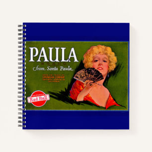 Obstkiste-Label Paula aus den 1920er Jahren aus Sa Notizblock