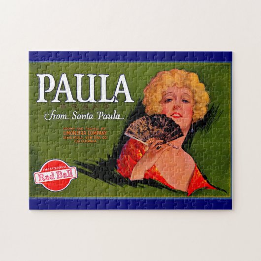 Obstkiste-Label Paula aus den 1920er Jahren aus Sa Puzzle (Horizontal)