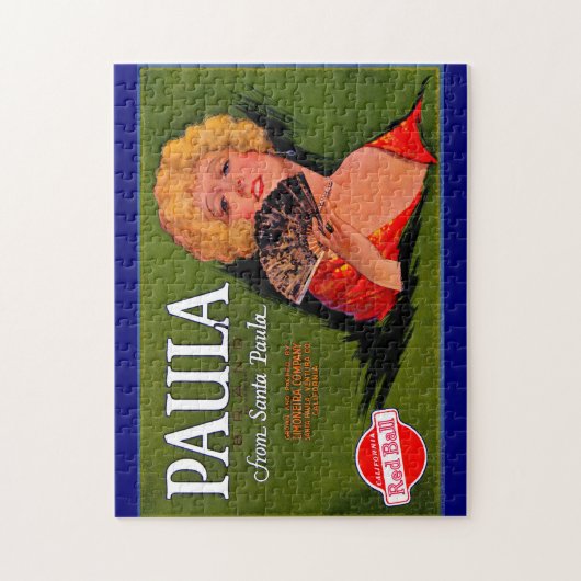 Obstkiste-Label Paula aus den 1920er Jahren aus Sa Puzzle (Vertikal)