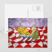 Obstkorb 4 Stillleben Postkarten Kunst (Vorne/Hinten)