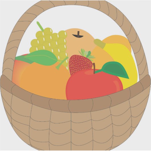 Obstkorb Aufkleber (Vorderseite)