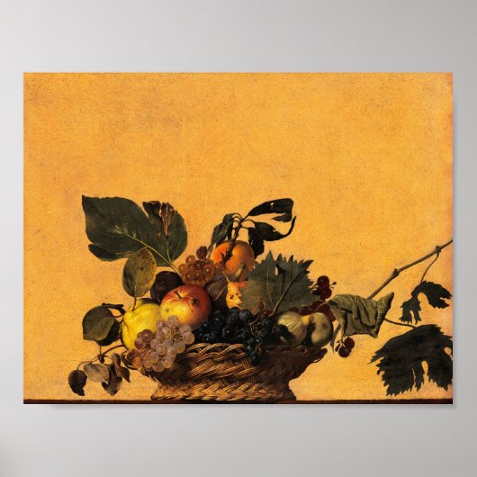 Obstkorb, Canestra di Frutta von Caravaggio Poster (Vorne)