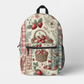 Obstkorb Gingham-Spaß Bedruckter Rucksack (Vorderseite)
