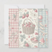 Obstkorb Gingham-Spaß Einladung (Rückseite)
