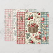 Obstkorb Gingham-Spaß Save The Date (Vorne/Hinten)