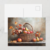 Obstkorb im Herbst Postkarte (Vorne/Hinten)