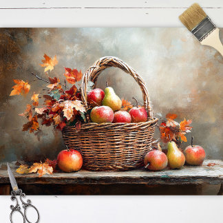 Obstkorb im Herbst Seidenpapier