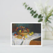 Obstkorb mit Äpfeln und Trauben Claude Monet Postkarte (Stehend Vorderseite)