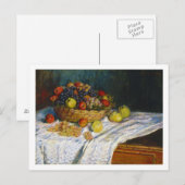 Obstkorb mit Äpfeln und Trauben Claude Monet Postkarte (Vorne/Hinten)