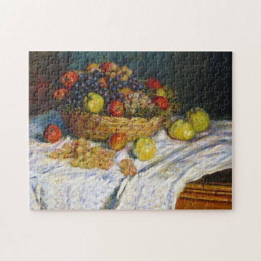 Obstkorb mit Äpfeln und Trauben Claude Monet Puzzle (Horizontal)