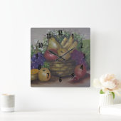 Obstkorb Quadratische Wanduhr (Zuhause)