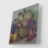 Obstkorb Quadratische Wanduhr (Winkel)