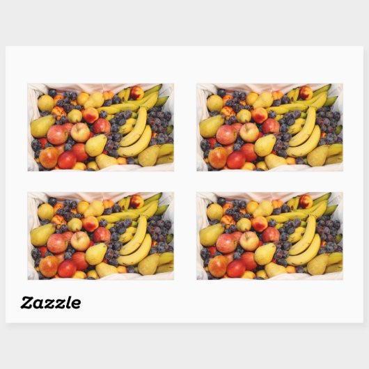 Obstkorb Rechteckiger Aufkleber (Blatt)