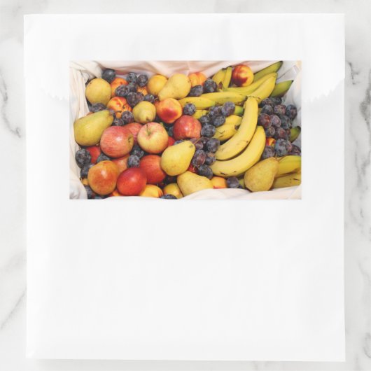 Obstkorb Rechteckiger Aufkleber (Tasche)