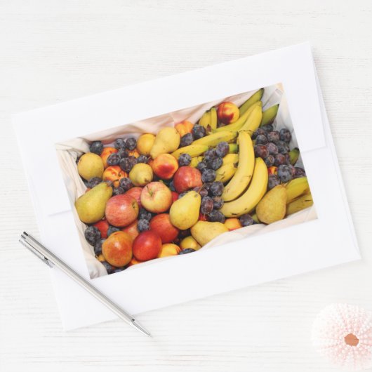 Obstkorb Rechteckiger Aufkleber (Umschlag)