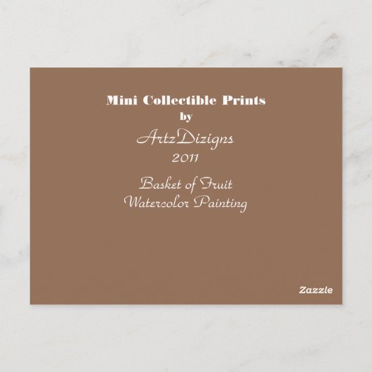 Obstkorb - Sammelmini Postkarte (Rückseite)