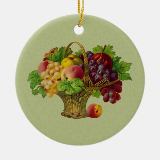 Obstkorb Vintage Kunst Keramik Ornament (Vorne)
