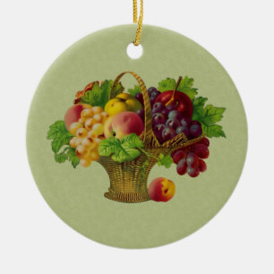 Obstkorb Vintage-Kunst-Ornament Keramik Ornament