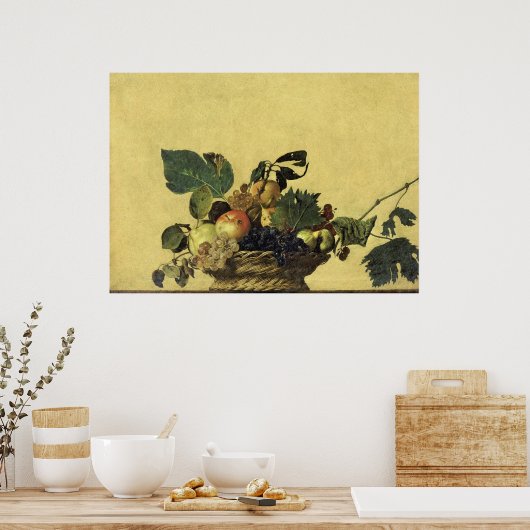 Obstkorb von Caravaggio Poster (Küche)