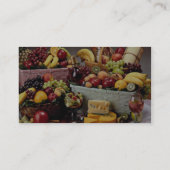 Obstkörbe, Mischfrucht und Käse Visitenkarte (Rückseite)
